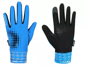 Cyklistické rukavice FORCE - blue - jaro/podzim UNISEX