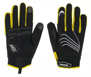 Cyklistické rukavice HEAD - black/yellow, warm
