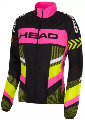 Dámská cyklistická bunda TEAM - black/pink+yellow