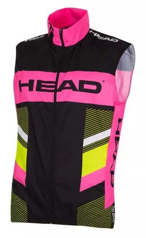 Dámská cyklistická vesta TEAM - black/pink+yellow